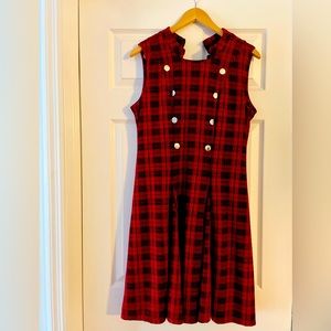 Tommy Hilfinger Holiday Red Dress Sleeveless, A Line and knee Length sz 12